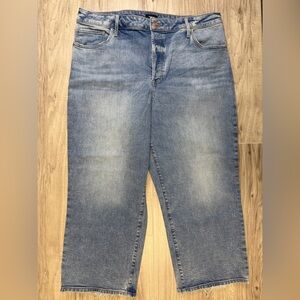 Express Relaxed Straight Ankle Stretch Blue Denim Jeans
